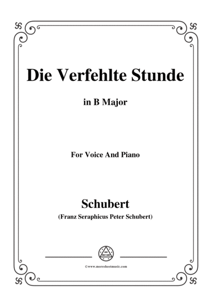 Schubert-Die Verfehlte Stunde,in B Major,for Voice&Piano image number null