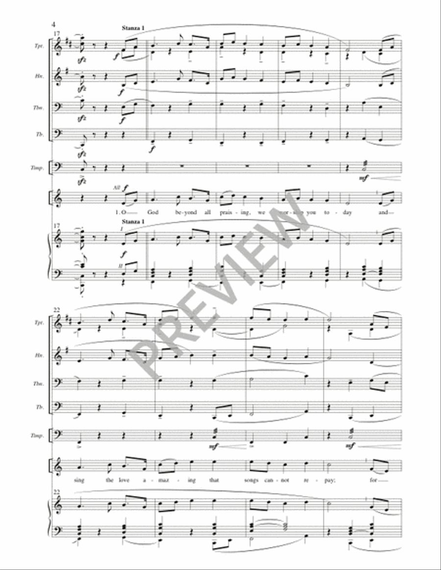 O God beyond All Praising - Full Score and Parts O God beyond All Praising - Full Score and Parts Bassoon scores gallery preview page 5