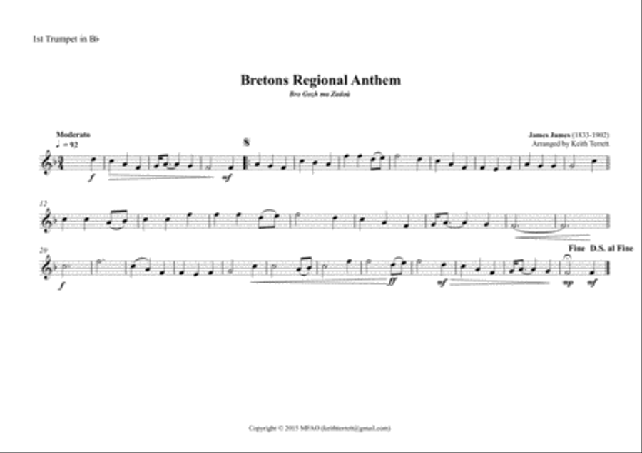 Breton Regional Anthem for Brass Quintet image number null