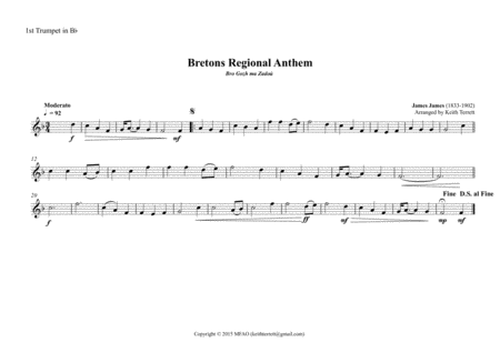 Breton Regional Anthem for Brass Quintet image number null