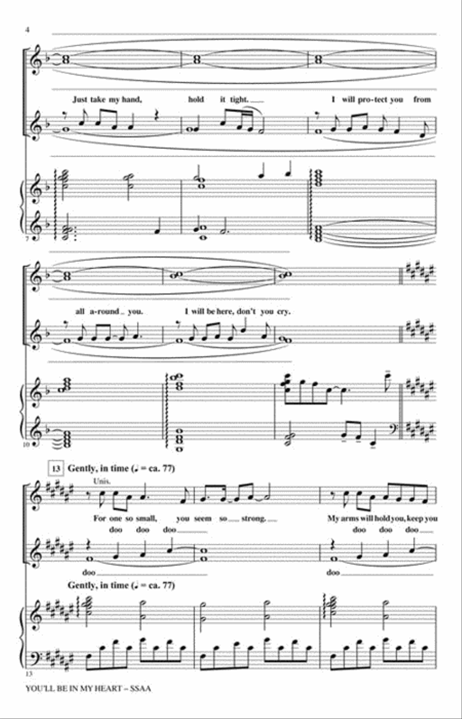 You'll Be in My Heart You'll Be in My Heart SSAA scores gallery preview page 3