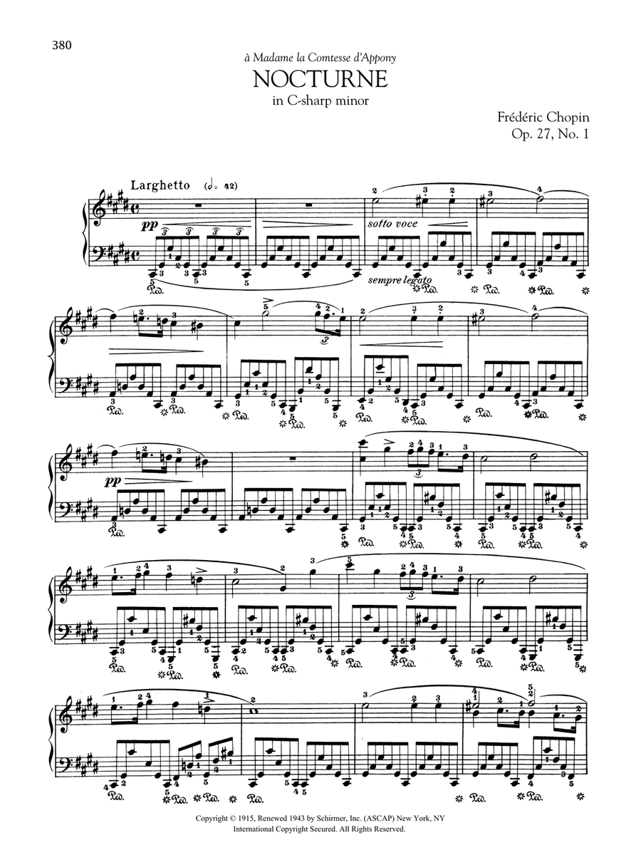 Nocturne in C-sharp minor, Op. 27, No. 1 Piano Solo scores gallery preview page 1
