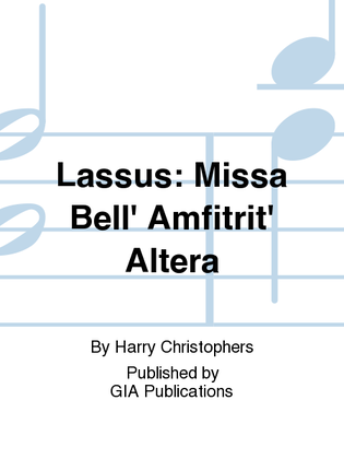 Book cover for Lassus: Missa Bell' Amfitrit' Altera