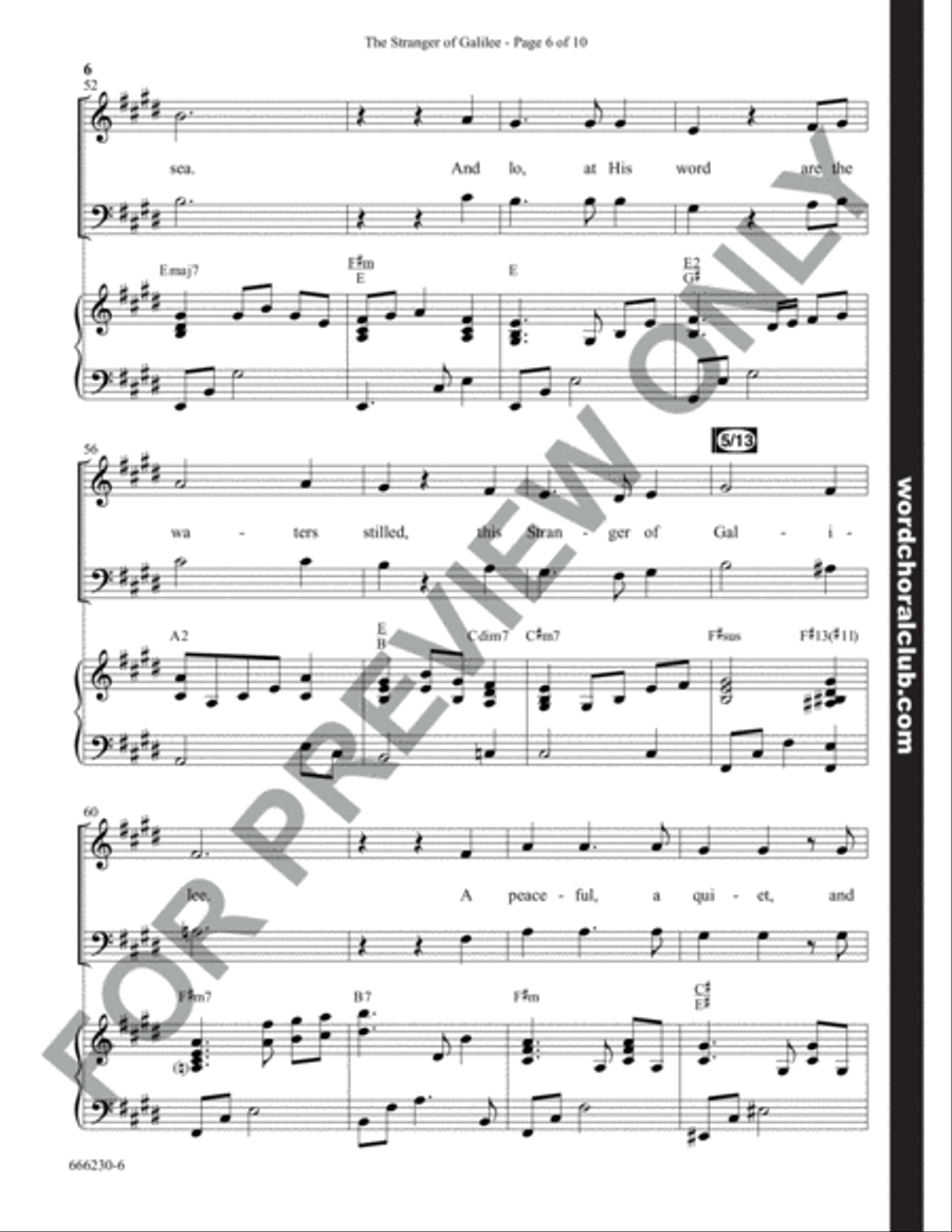 The Stranger of Galilee - Anthem 4-Part scores gallery preview page 6