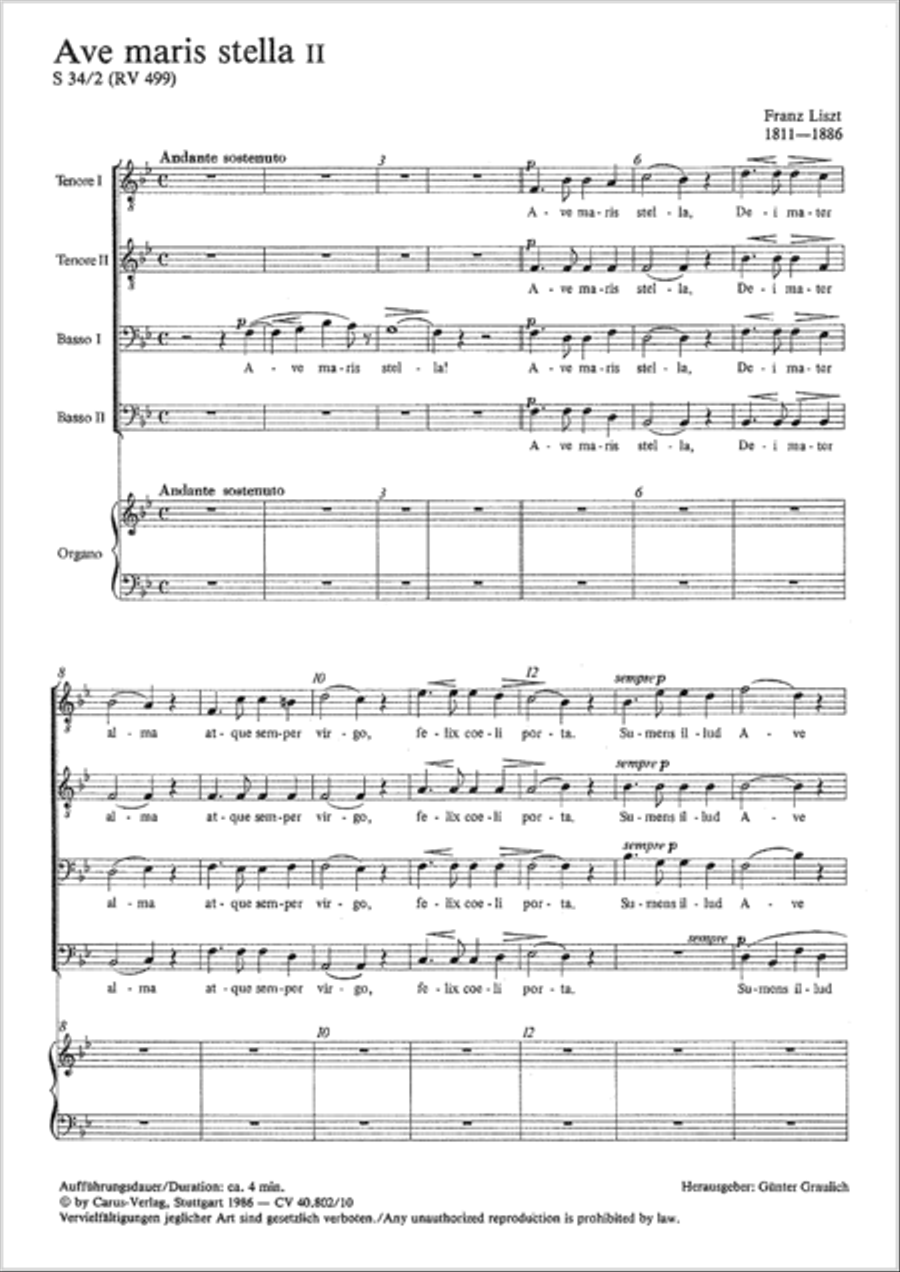 Ave maris stella (Ave maris stella (Ave, Stern der Meere)) TTBB scores gallery preview page 2