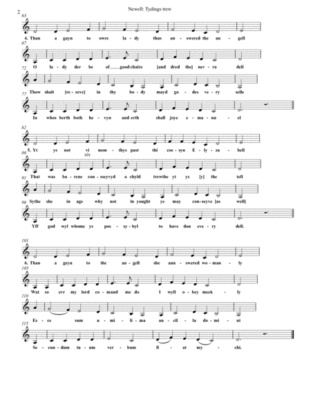Carol: Tydings trew, from Anonymous 4: "The Cherry Tree" - Score Only