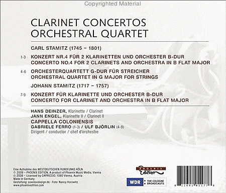 Clarinet Concertos / Orchestral Quartet