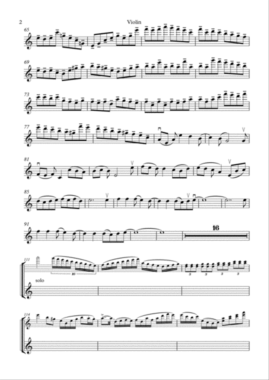 Faced Against Fate (Violin Section) Violin Solo scores gallery preview page 2