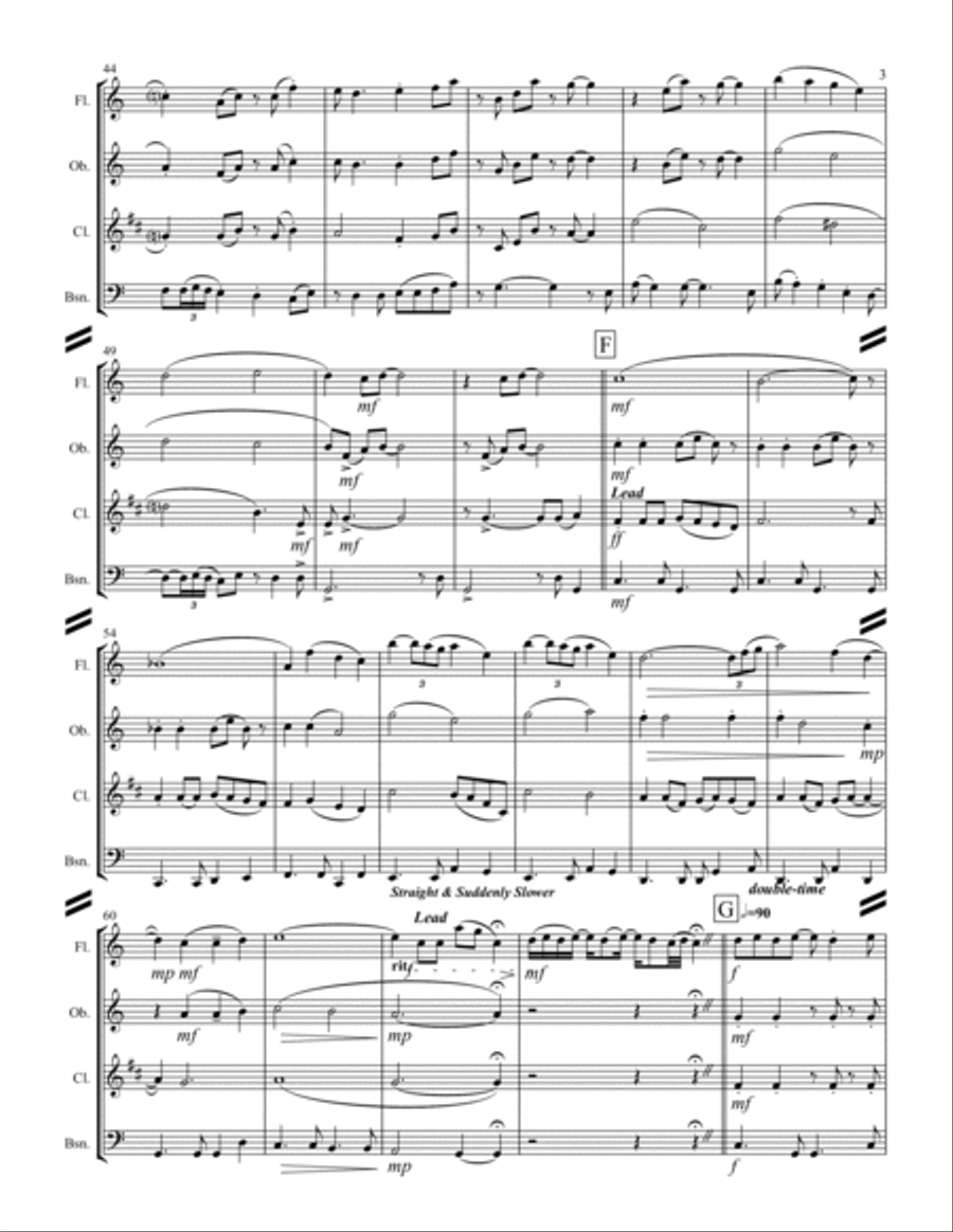 Raindrops Keep Fallin' On My Head Woodwind Quartet scores gallery preview page 4