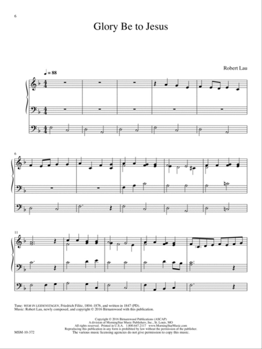 Glory Be to Jesus Organ scores gallery preview page 1