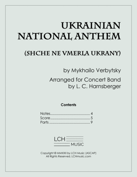 Ukrainian National Anthem for Concert Band arr. Harnsberger image number null