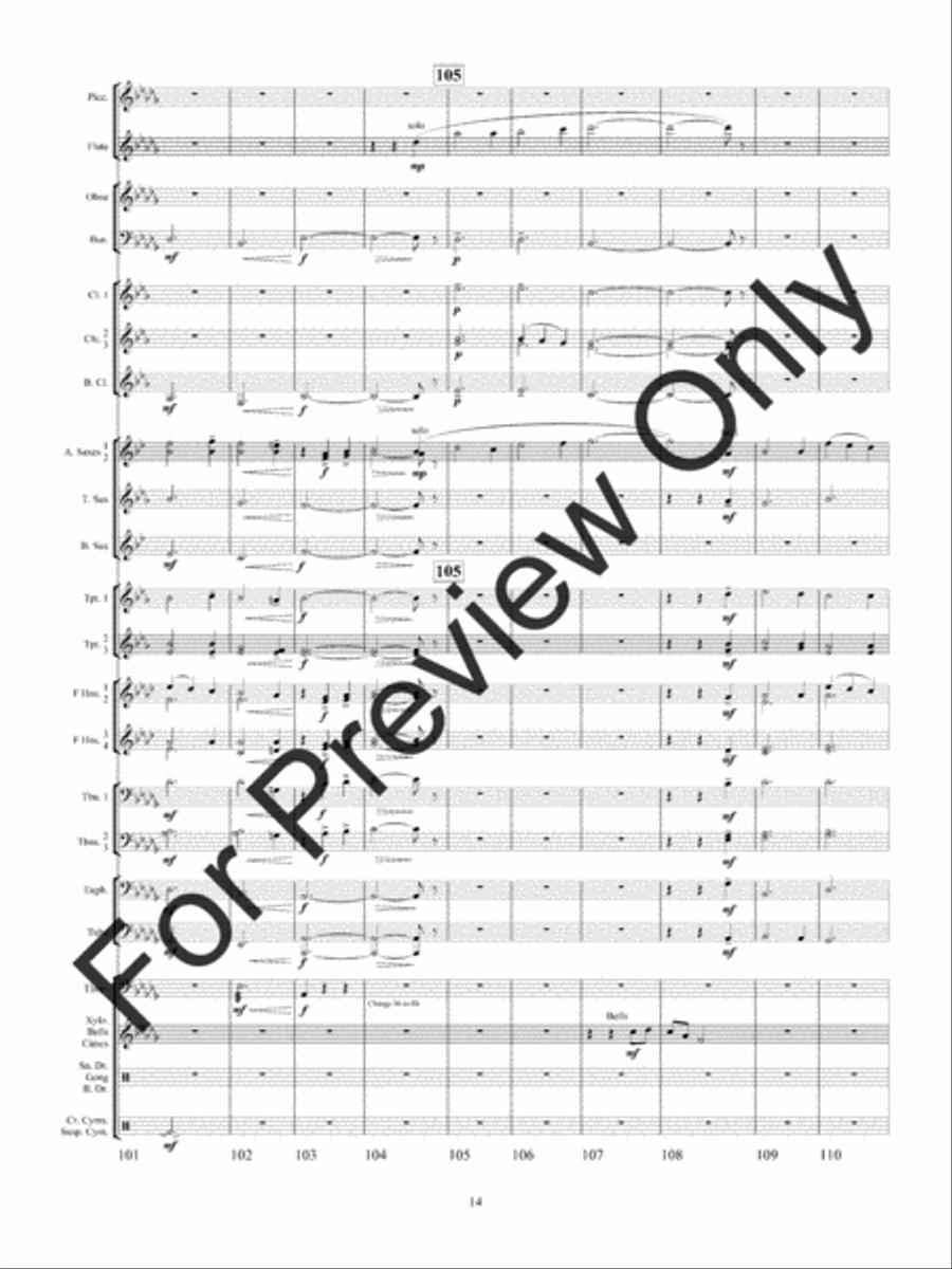 Variations On A Mighty Fortress Concert Band scores gallery preview page 17
