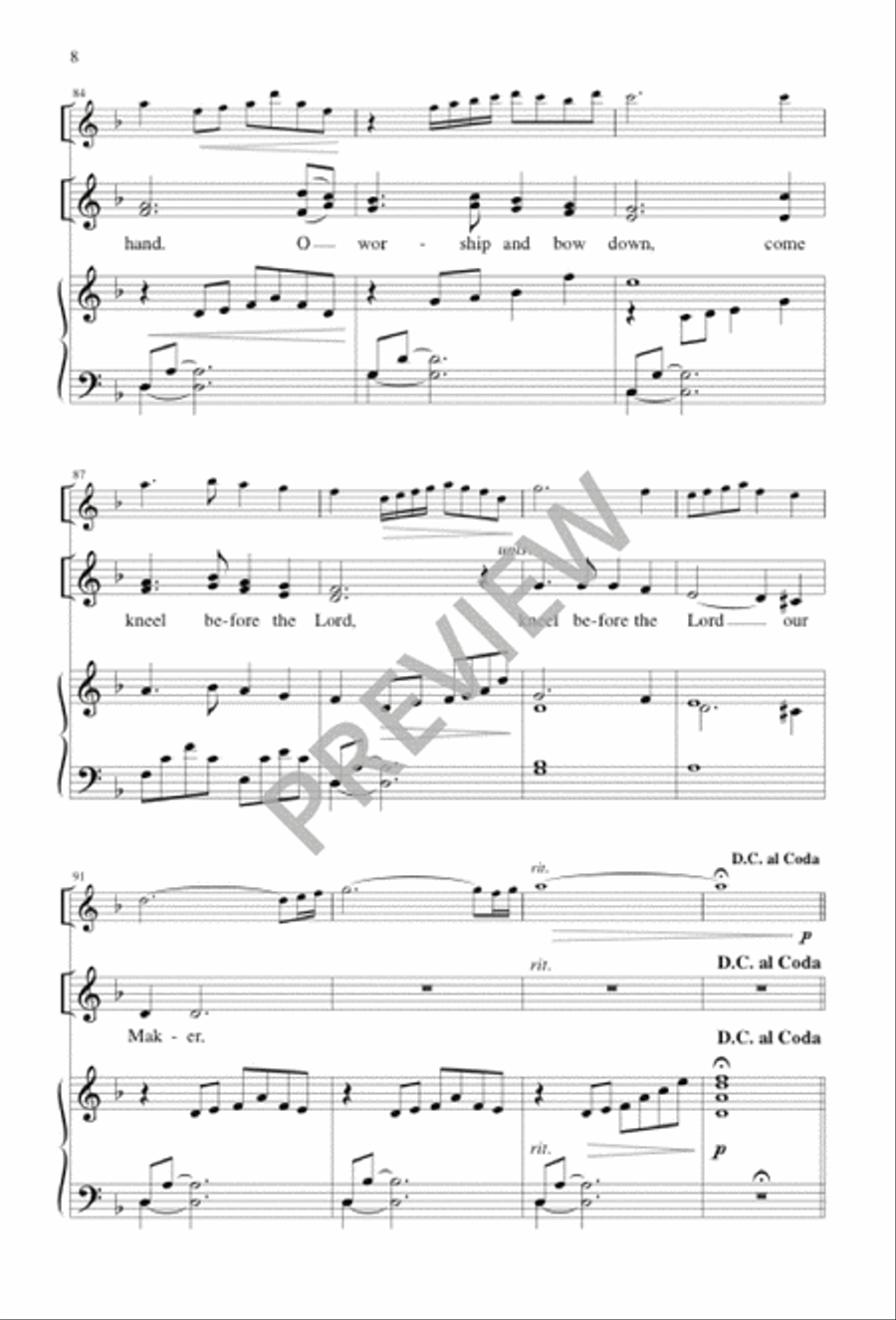 O Come Let Us Sing to the Lord 2-Part scores gallery preview page 8