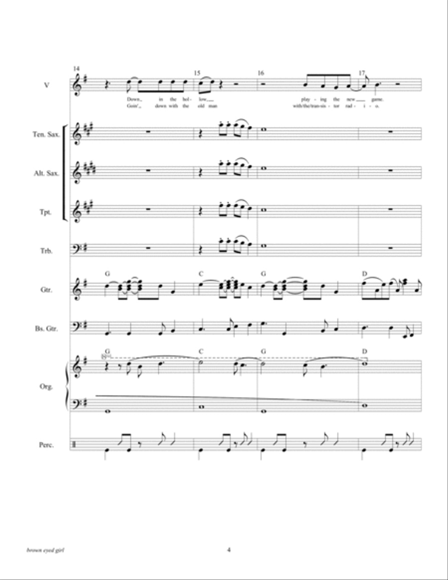 Brown Eyed Girl Tenor Saxophone scores gallery preview page 6
