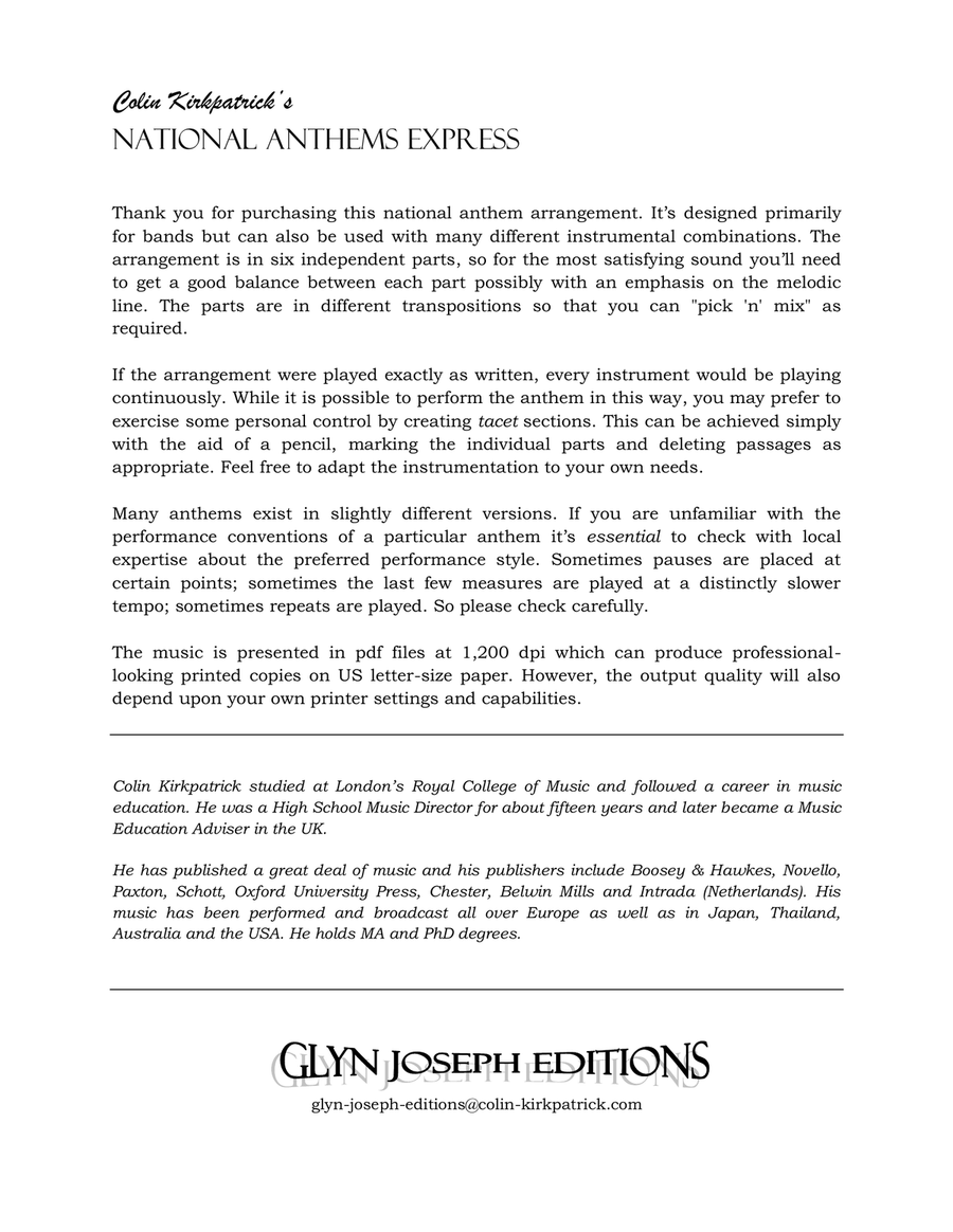 The European Anthem Concert Band scores gallery preview page 2