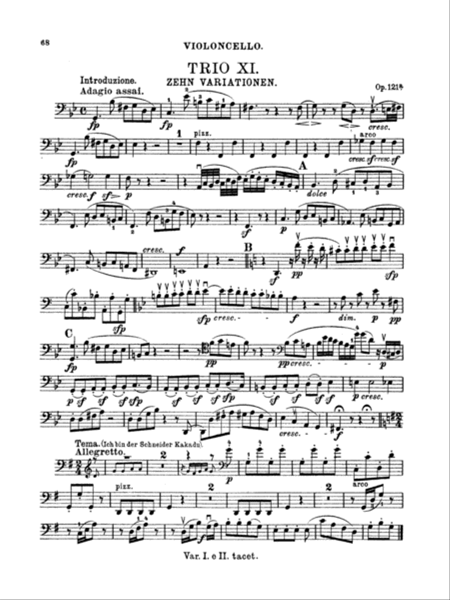 Beethoven: Trio No. 11, Op. 121a, in G Major (for piano, violin, and cello) Piano Trio scores gallery preview page 2