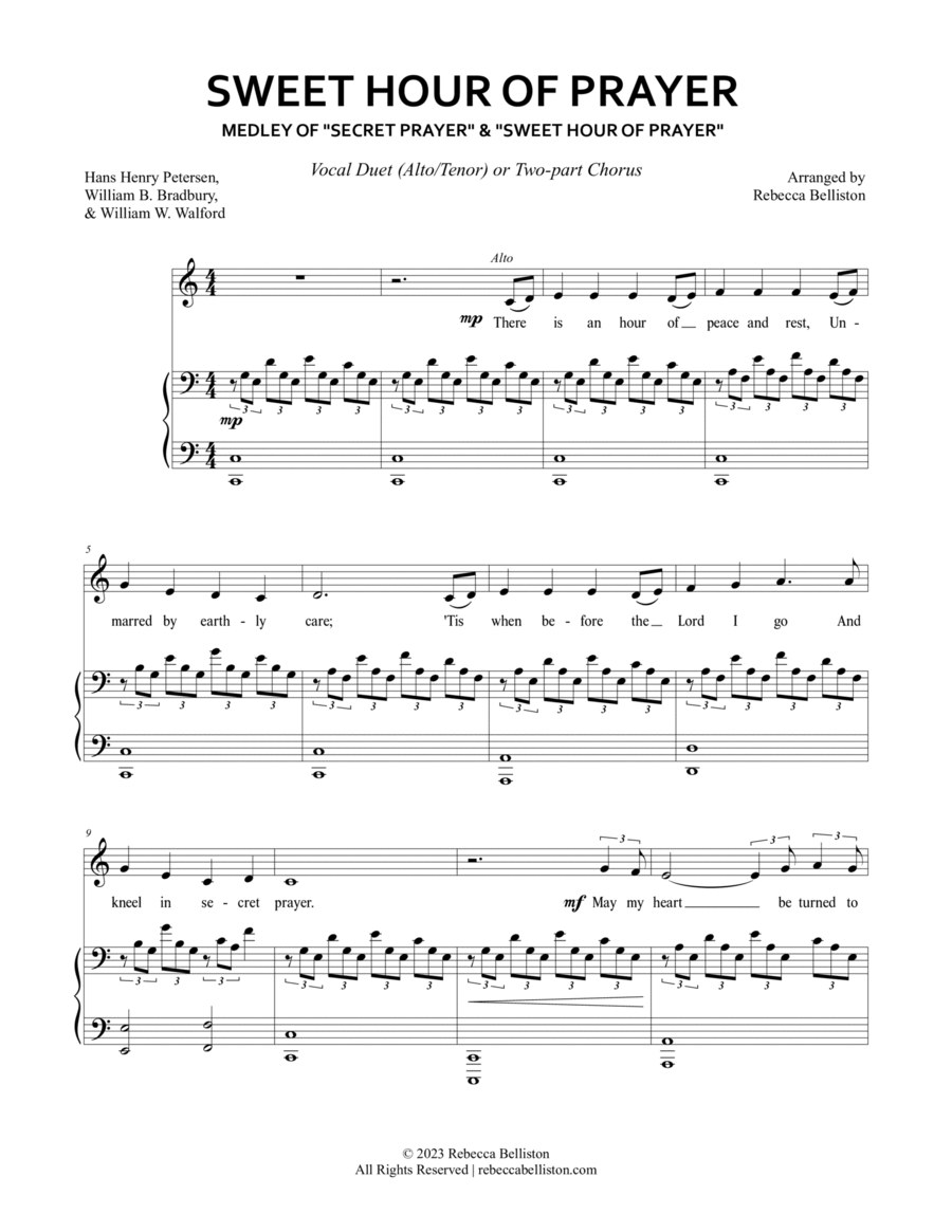 Book cover for Sweet Hour of Prayer medley (Alto/Tenor Vocal Duet)
