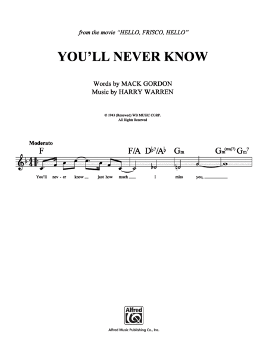 You'll Never Know School and Community scores gallery preview page 1