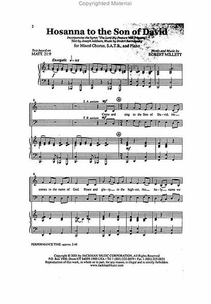 Hosanna to the Son of David - SATB image number null