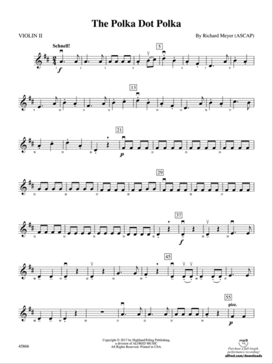 The Polka Dot Polka: 2nd Violin String Orchestra scores gallery preview page 1