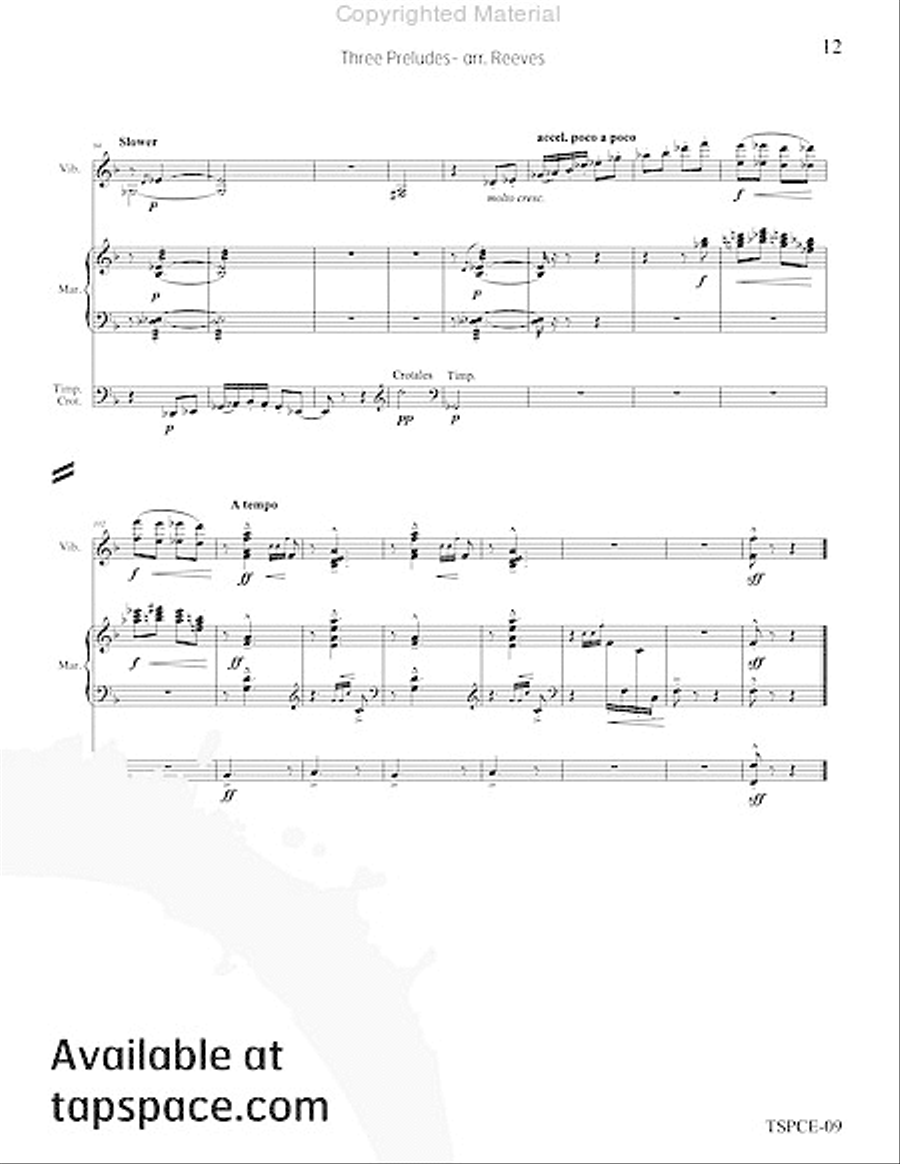 Three Preludes Percussion Ensemble scores gallery preview page 16