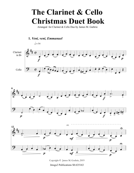 The Clarinet & Cello Christmas Duet Book image number null