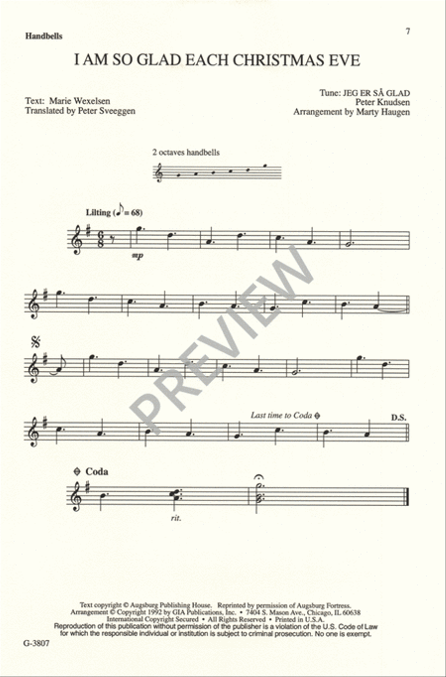 I Am So Glad Each Christmas Eve 4-Part scores gallery preview page 8