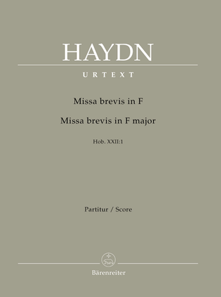 Book cover for Missa brevis in F major Hob. XXII:1