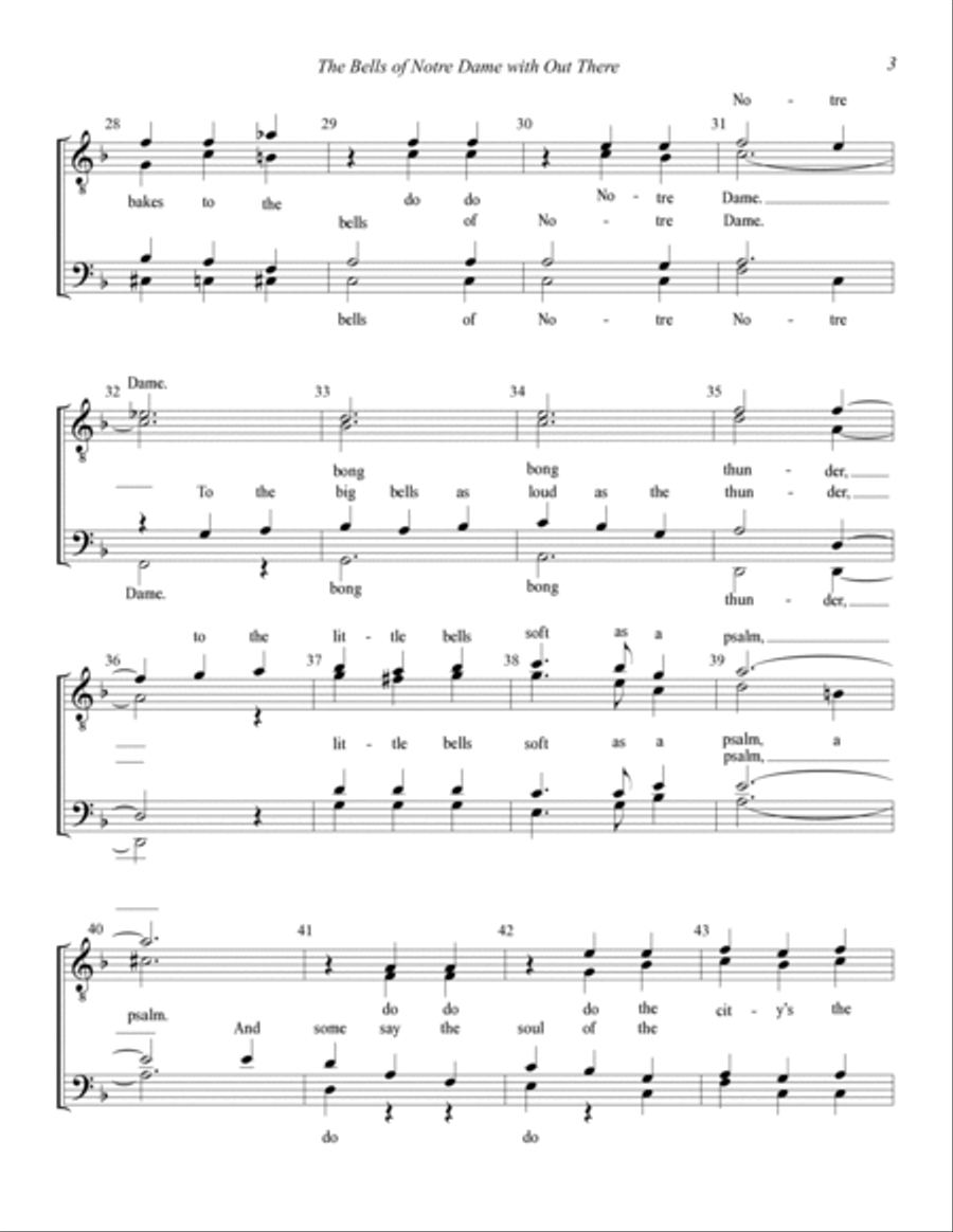 The Bells Of Notre Dame (with Out There) (arr. Aaron Dale) TTBB scores gallery preview page 3