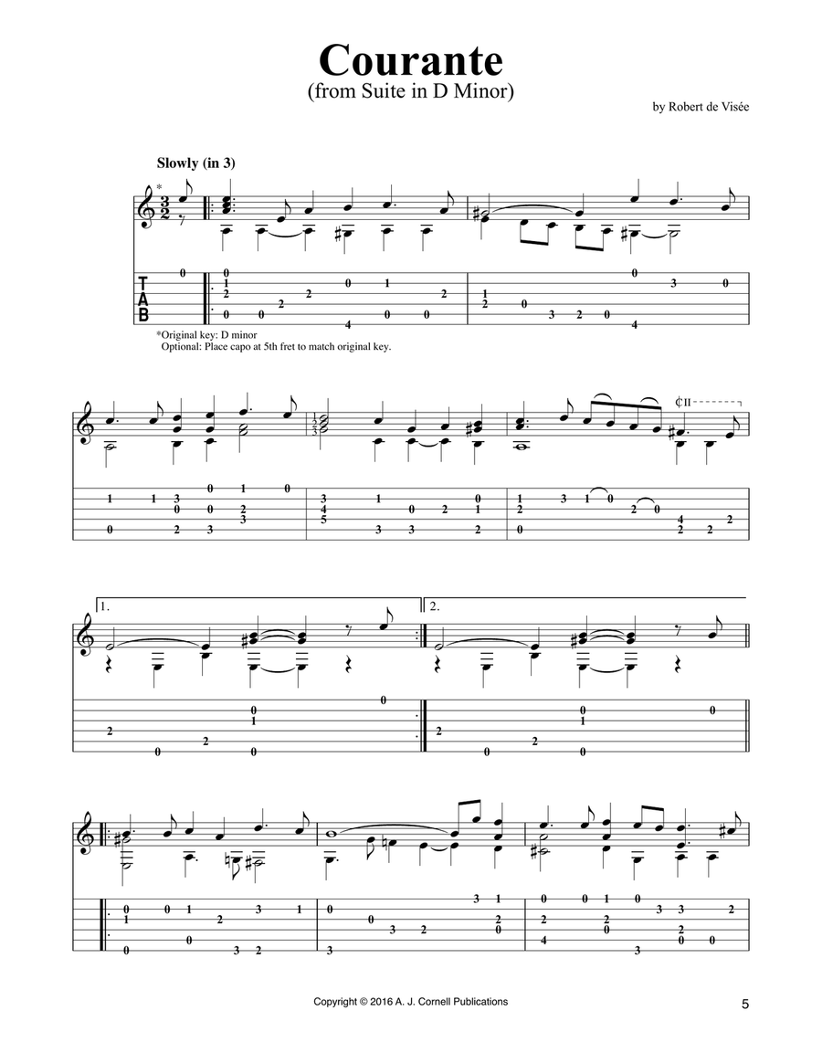 Suite in D Minor Classical Guitar scores gallery preview page 5