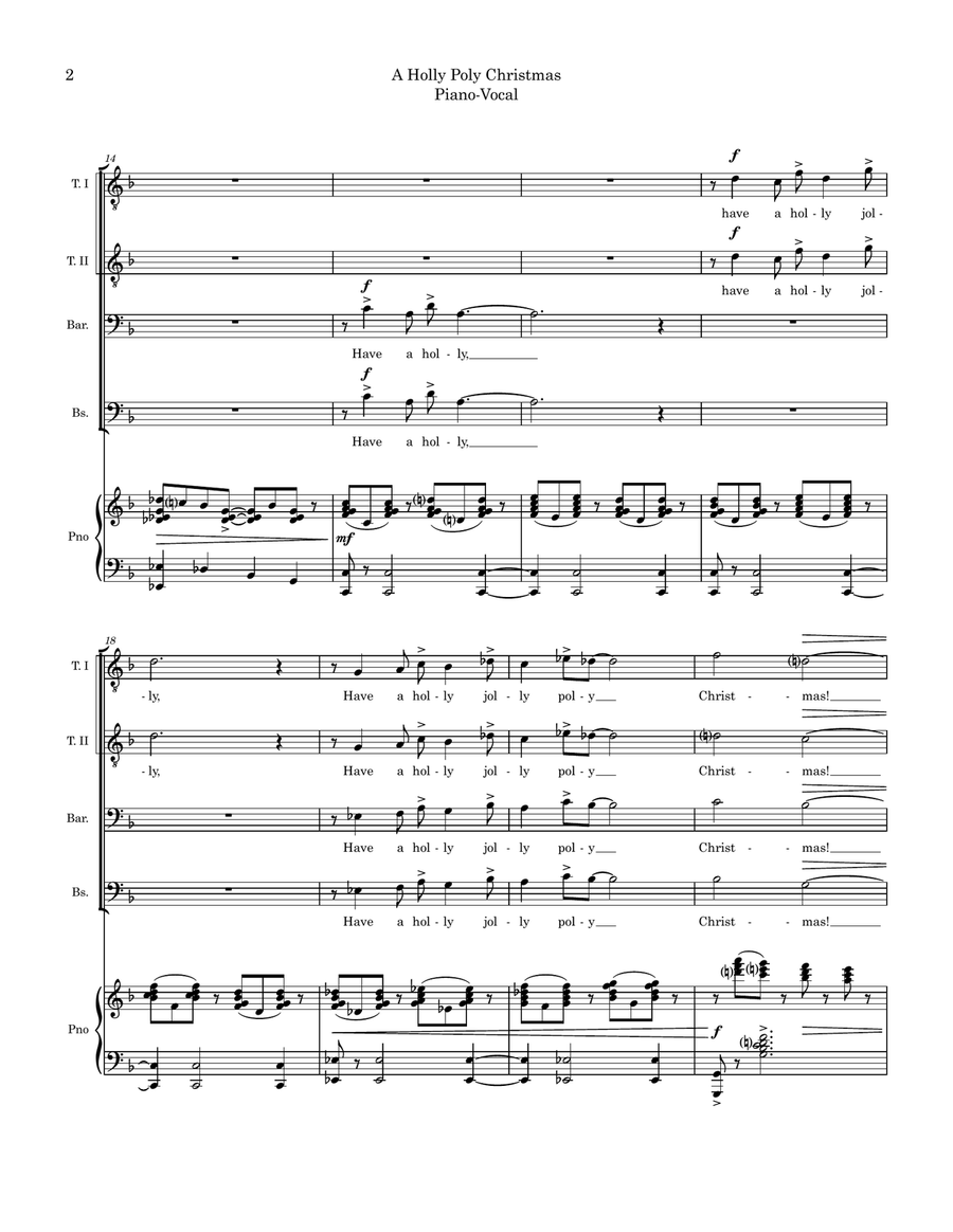 A Holly Jolly Christmas TTBB scores gallery preview page 2