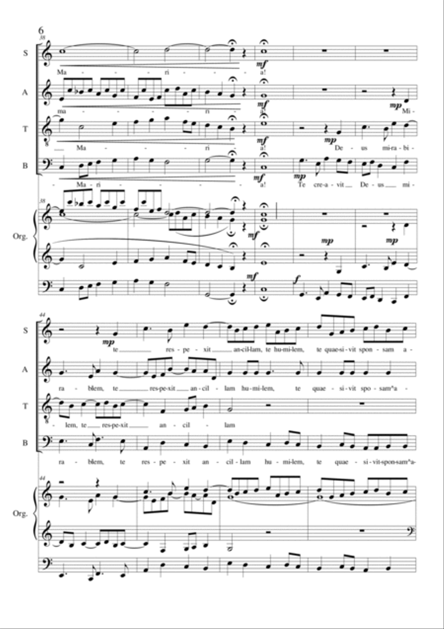 O Maria! Salve Mater - Choir SATB a cappella or with organ 4-Part scores gallery preview page 6