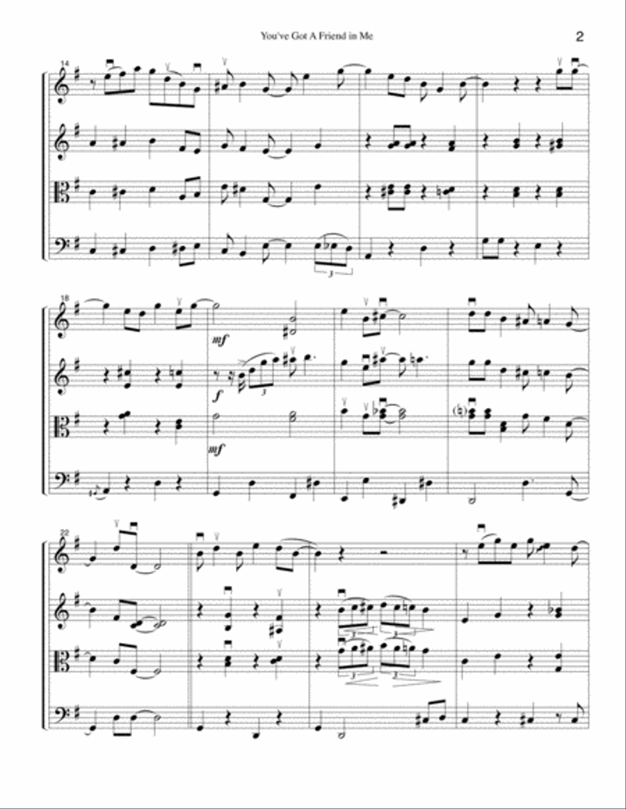 You've Got A Friend In Me String Quartet scores gallery preview page 2