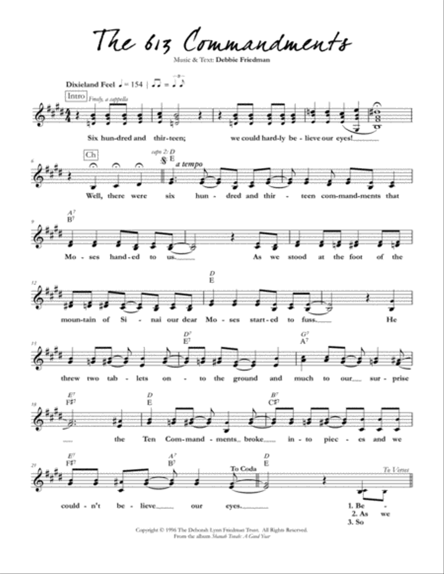 The 613 Commandments Piano scores gallery preview page 1