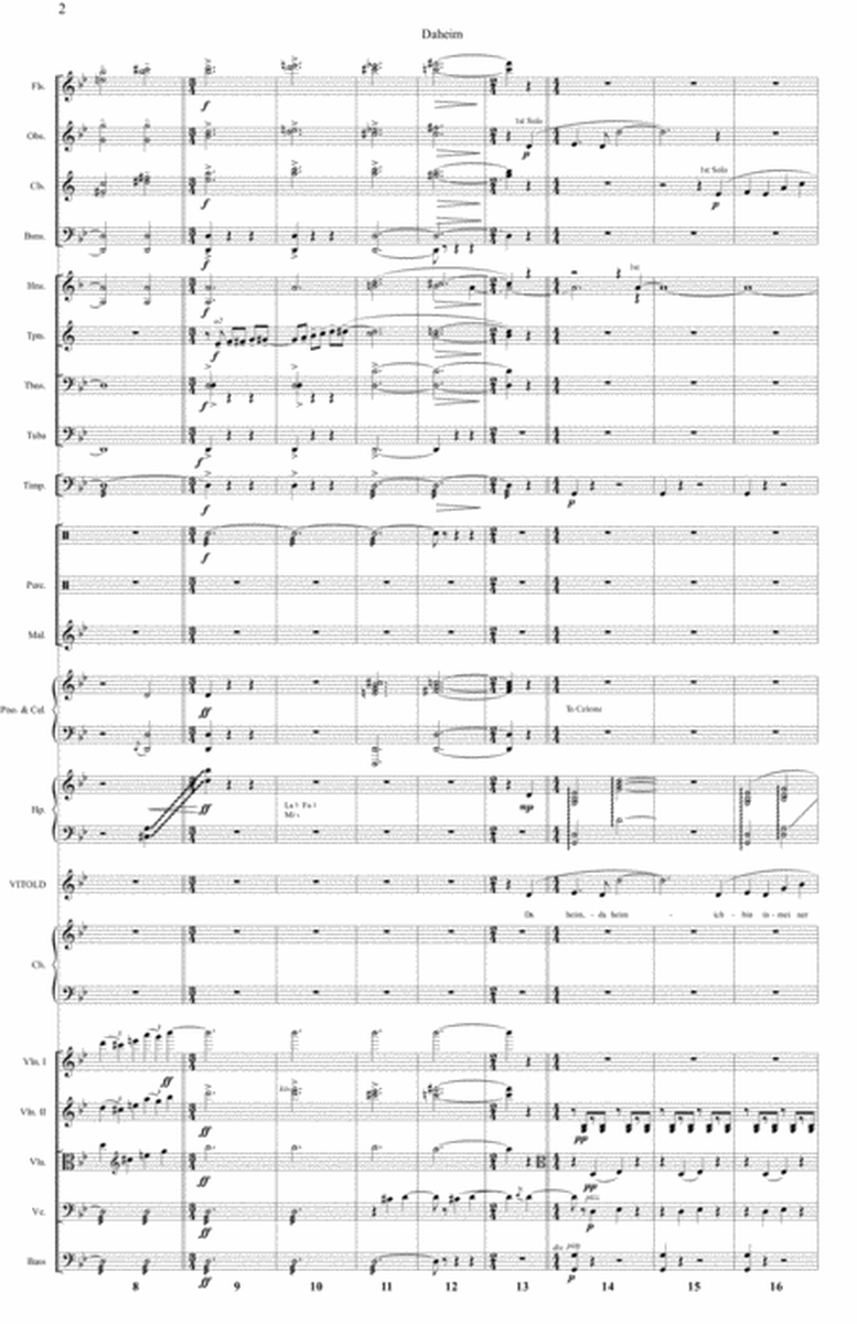 Joseph Beer - Daheim, Daheim (from the Singspiel Opera La Polonaise) Full Score and Parts image number null