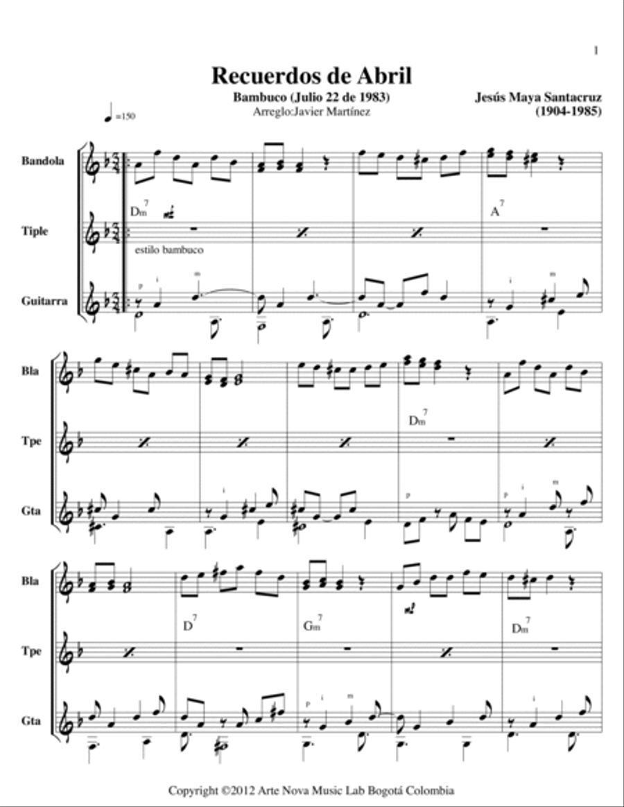 Recuerdos de Abril Recuerdos de Abril Small Ensemble scores gallery preview page 2