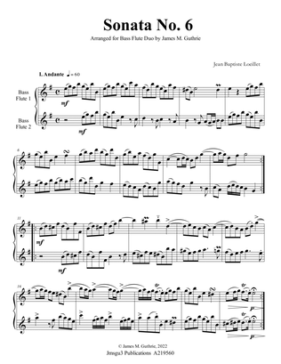 Loeillet: Sonata No. 6 for Bass Flute Duo