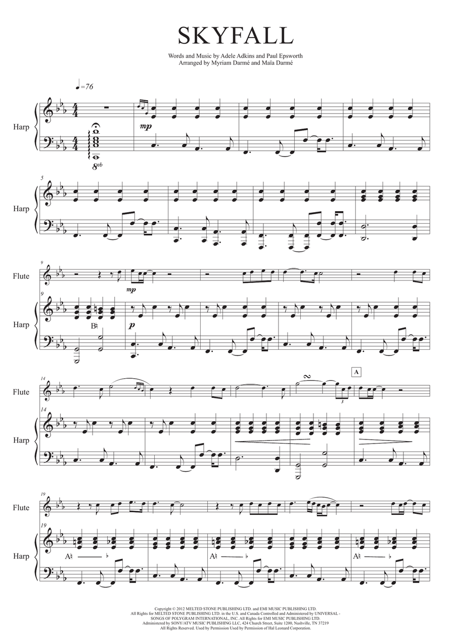 Skyfall Flute scores gallery preview page 2