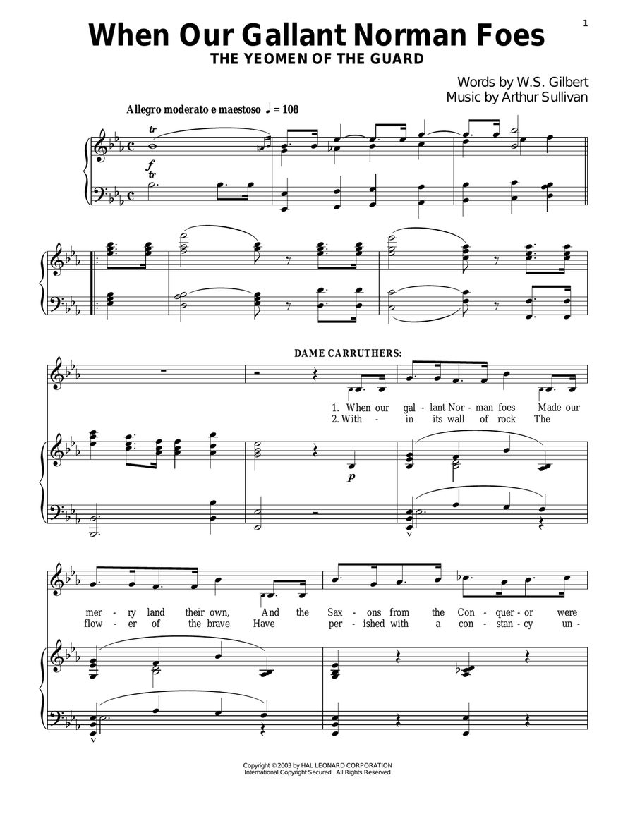 When Our Galland Norman Foes Piano Solo scores gallery preview page 1