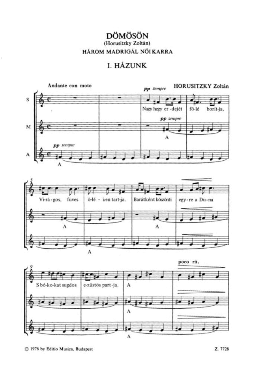 Dömösön A Cappella scores gallery preview page 1