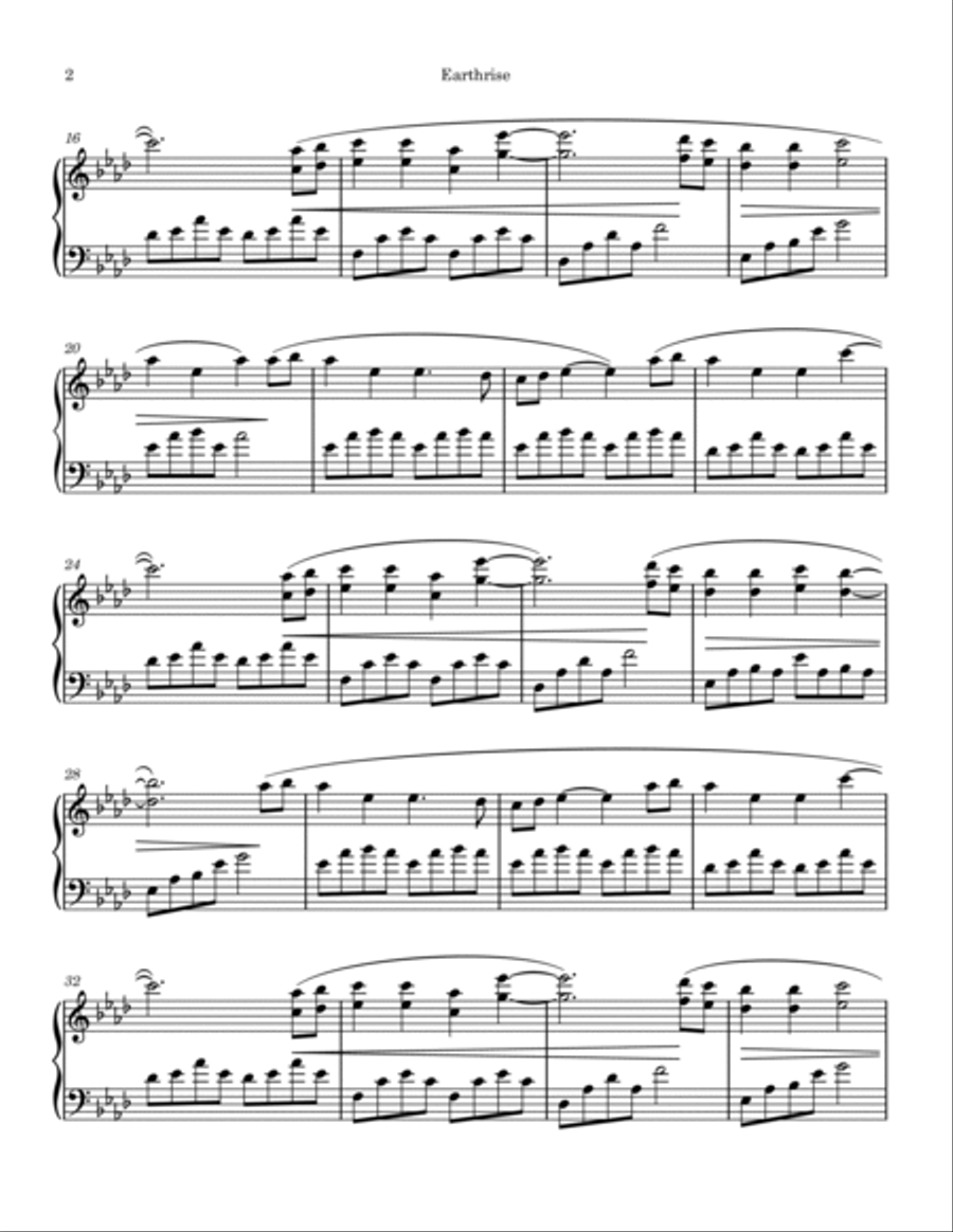 Earthrise Earthrise Piano Solo scores gallery preview page 2