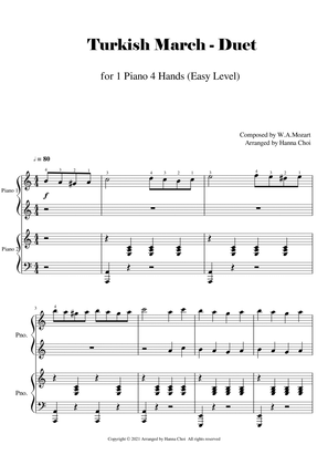 Book cover for Turkish March- Mozart [for 1 Piano 4 Hands / Piano Duet]