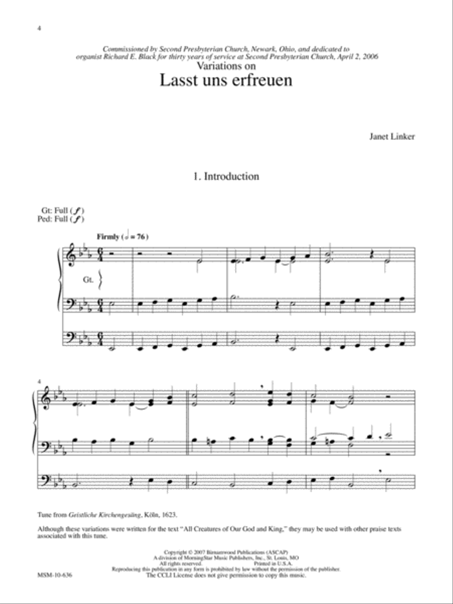 Variations on All Creatures of Our God and King Organ scores gallery preview page 3