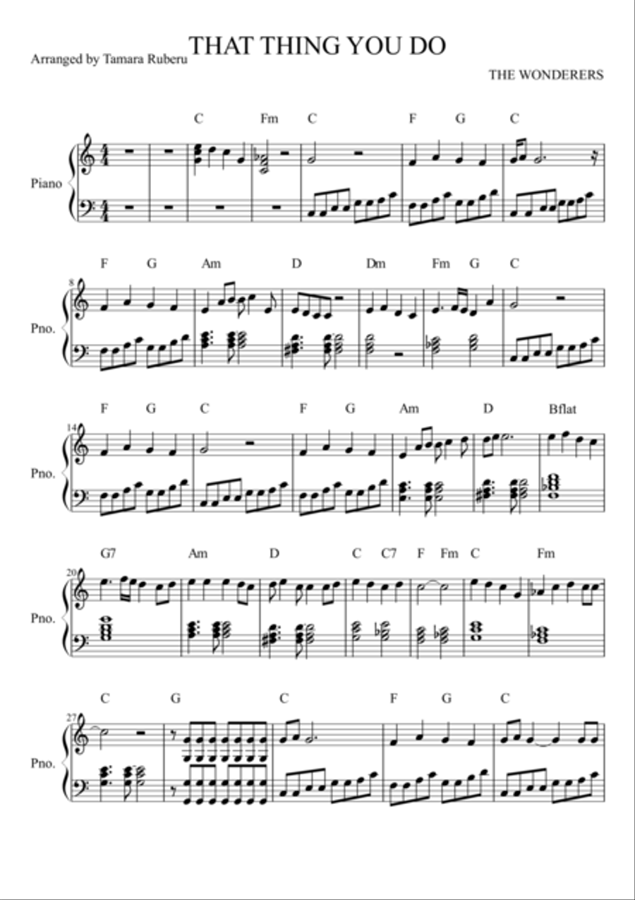 That Thing you do That Thing you do Piano Solo scores gallery preview page 1