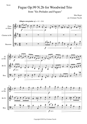 Fugue Op.99 N.2b for Woodwind Trio