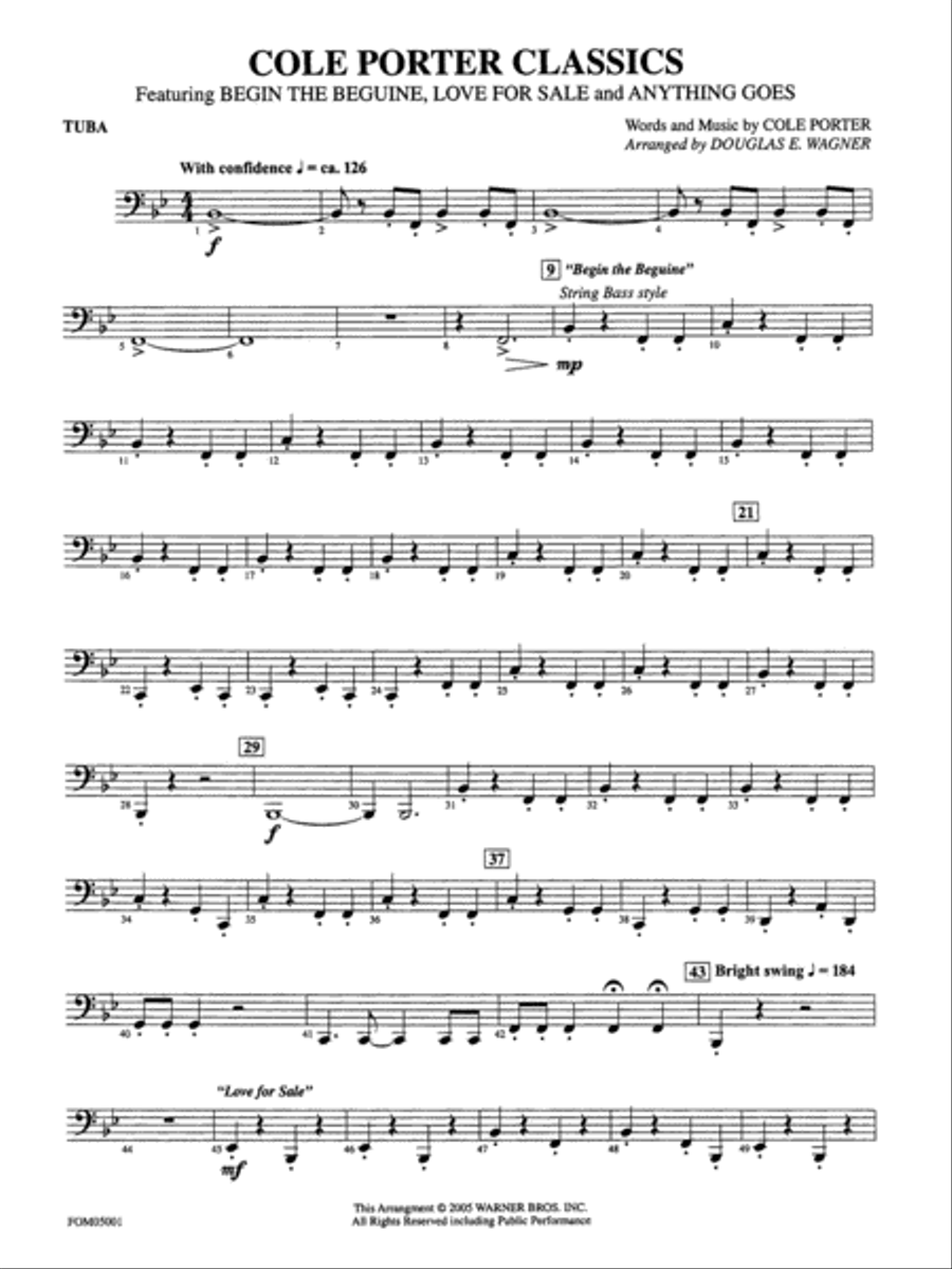 Cole Porter Classics: Tuba Full Orchestra scores gallery preview page 1