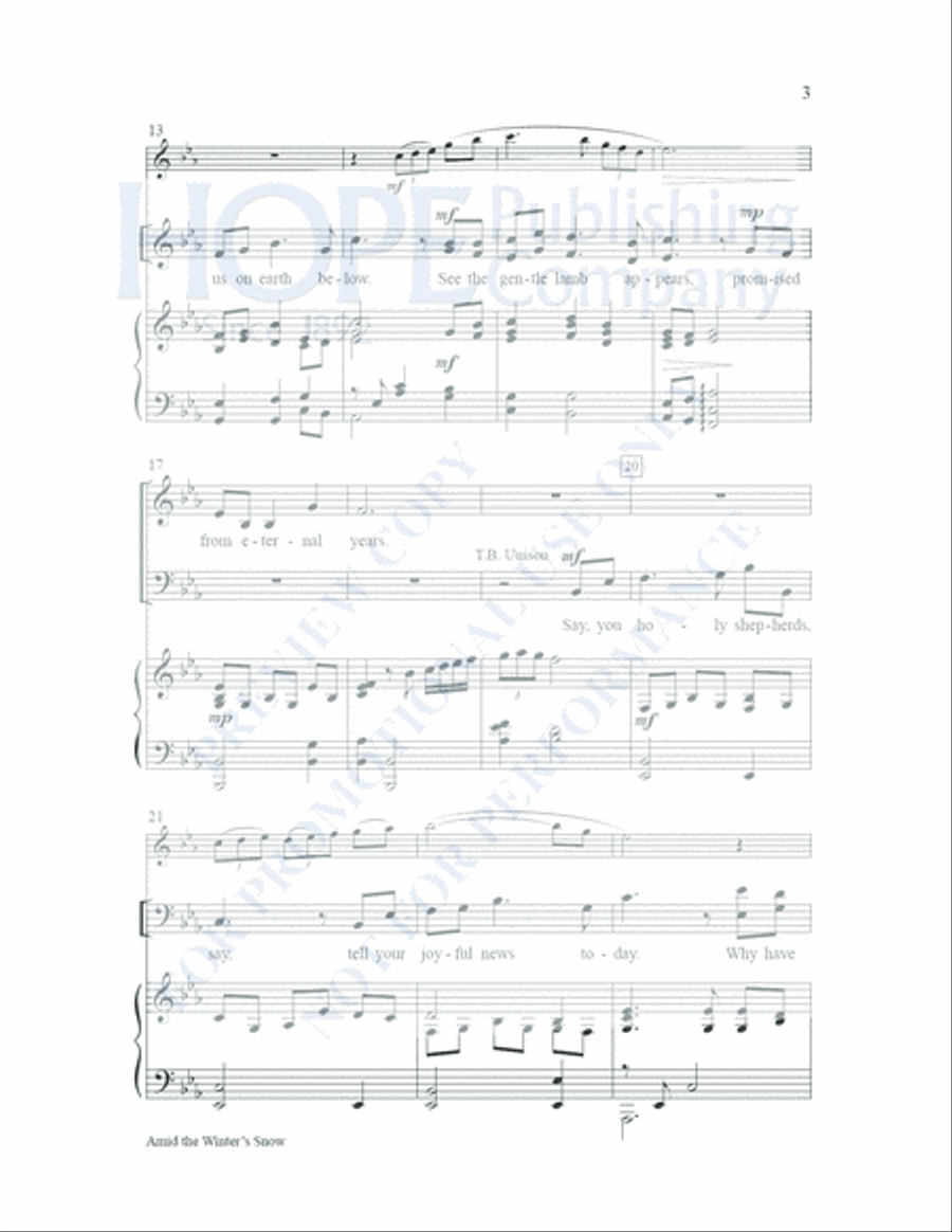 Amid the Winter's Snow Amid the Winter's Snow Choir scores gallery preview page 4