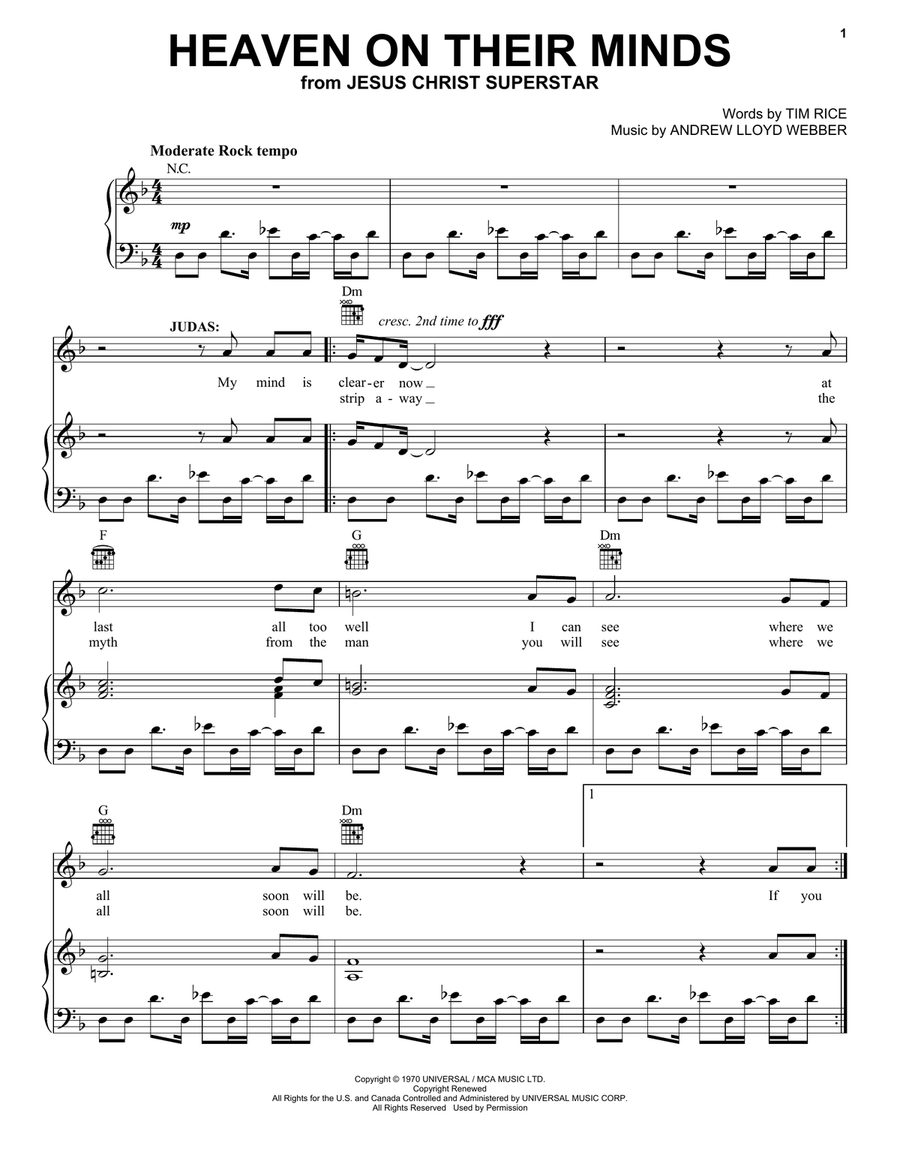 Heaven On Their Minds Acoustic Guitar scores gallery preview page 1