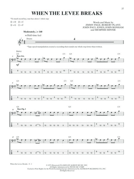 Led Zeppelin -- Untitled (IV) Platinum Bass Guitar