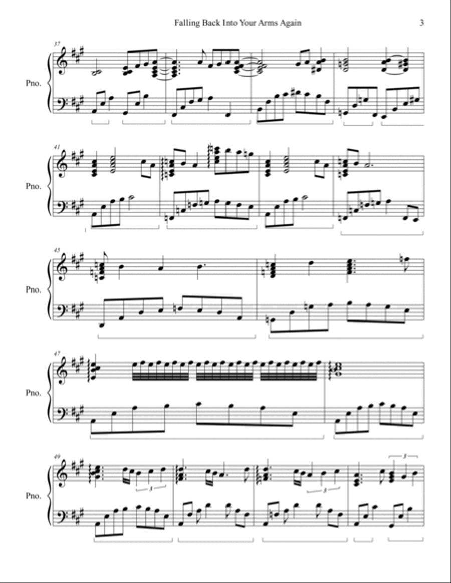 Falling Back Into Your Arms Again Piano Solo scores gallery preview page 3